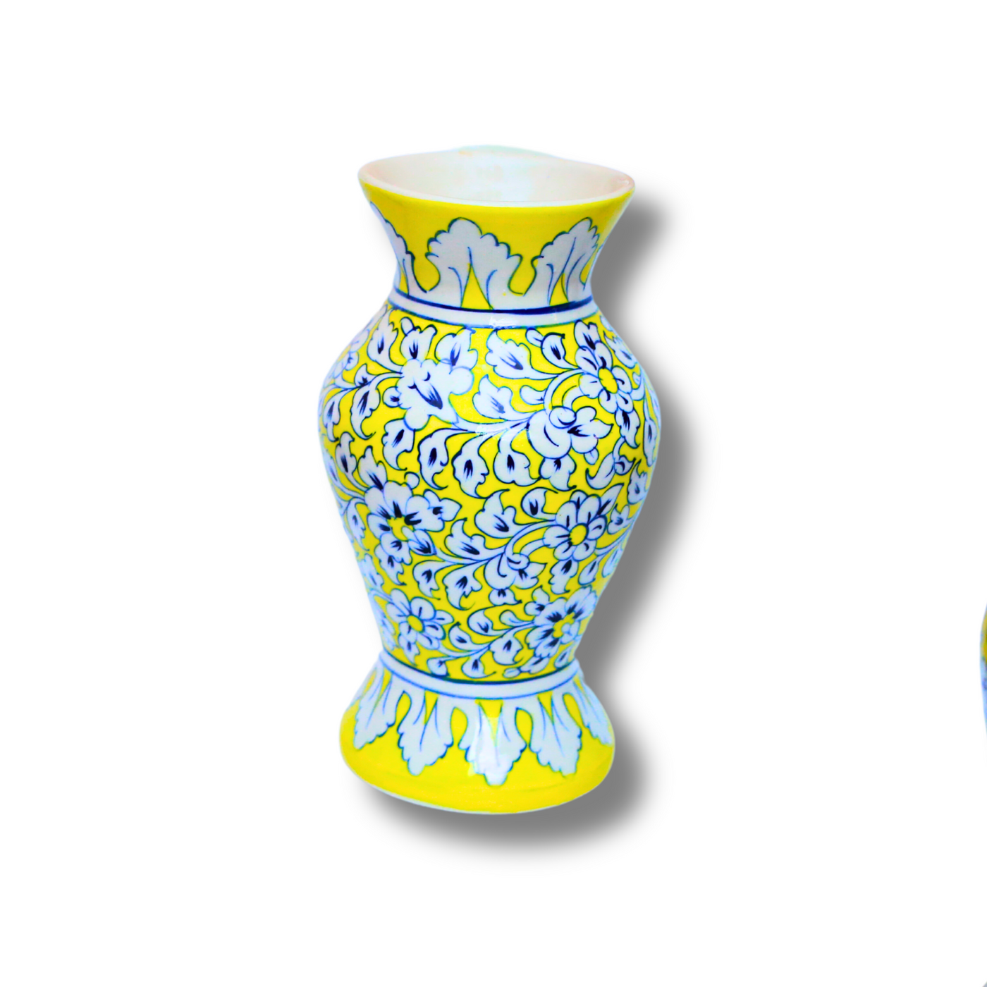 "Sunlit Bloom Hand-Painted Ceramic Vase"